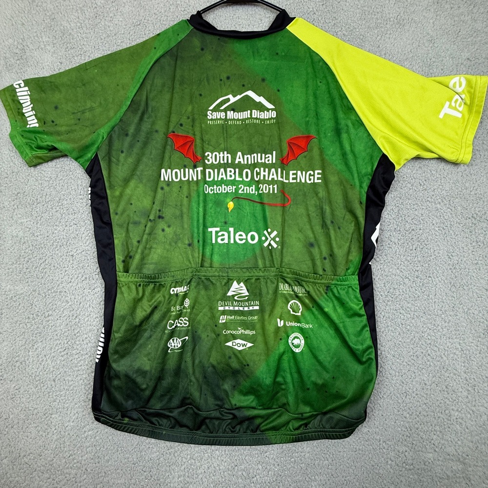 Voleer Save Mount Diablo Cycling Jersey 3X Large Green Map 30th Challenge - Picture 7 of 8